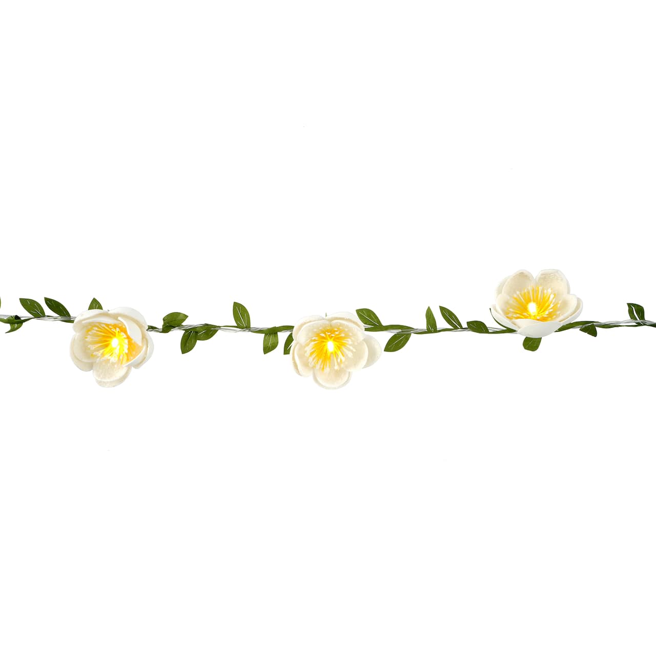 10ct. Large White Flowers LED Garland String Lights by Ashland®